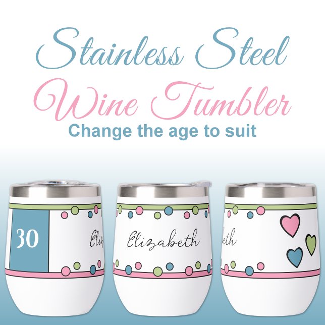 Meilenstein Geburtstag 30. Name blau pink (Von Creator hochgeladen)