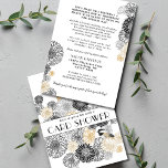 Meilenstein Geburtstag Schwarz-Gold-Card-Dusche Einladung<br><div class="desc">Feiern Sie einen Geburtstag im Stil eines Meilensteins mit unserer eleganten Kartendusche, die mit exquisiten Schwarz-Gold-Blume und einem charmanten Kicherhahn geschmückt ist. Ideal für diejenigen, die kein traditionelles Party werfen können, bietet diese Einladung eine herzliche Alternative für Freunde und Familie, die Geburtstagsehre mit Liebe und guten Wünschen zu duschen. Einfach...</div>