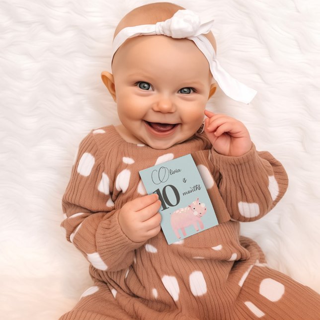 Meilenstein-Karte des ersten Jahres "Niedliche Jun Einladung (Von Creator hochgeladen)