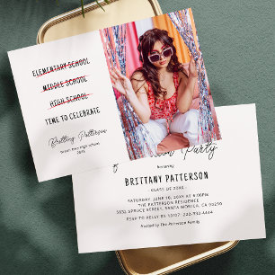 Meilenstein Moments Foto Abschluss Einladung