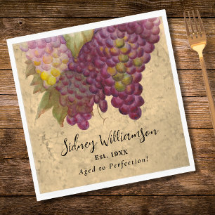 Meilenstein Vintag Geburtstag Weinland Thema Serviette