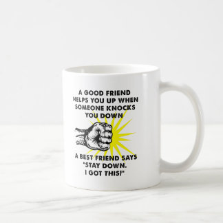 Meilleur ami combattant la tasse drôle