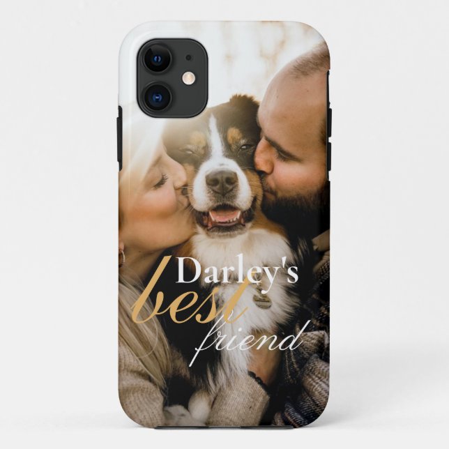 Meilleur Ami Cute Photo Famille Dod Nom Coque (Dos)