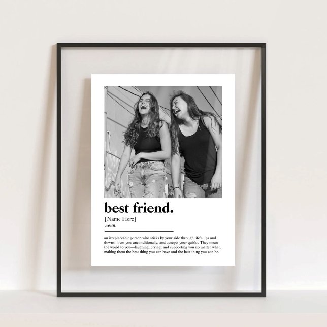 Meilleur Ami Fun Dictionnaire Définition avec Phot (Best Friend Fun Dictionary Definition with Photo Acrylic Sign)