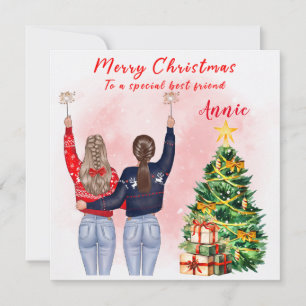 Meilleur Ami Personnalisé Bestie Carte de Noël