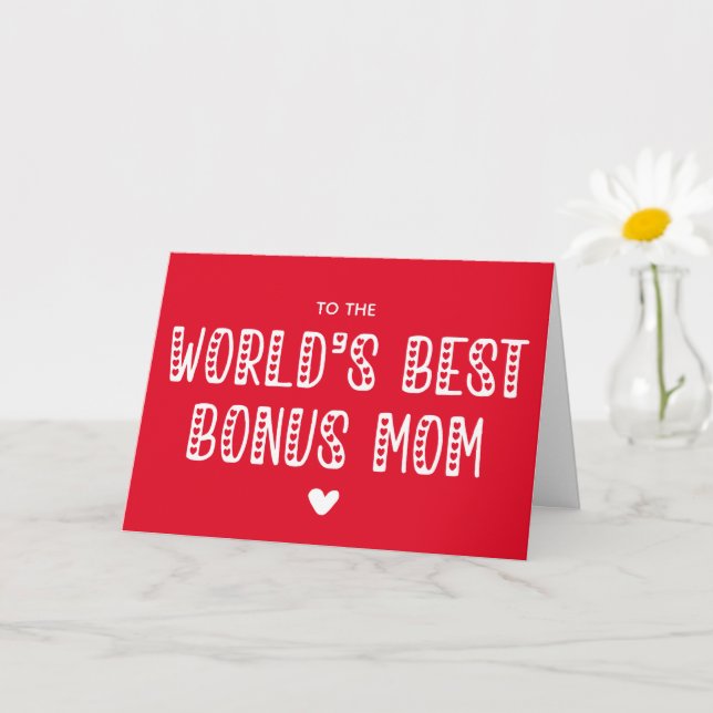 Meilleur Bonus Maman du monde ! Carte de la fête d (Petite plante)