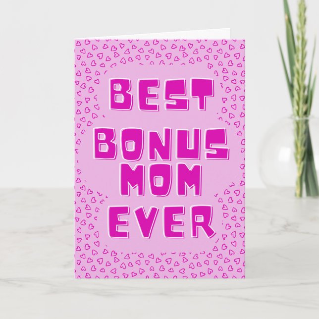 Meilleur Bonus Maman Jamais Mère Carte de Fête (Devant)