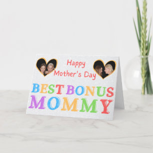 Meilleur Bonus Maman Photo personnalisée Carte de