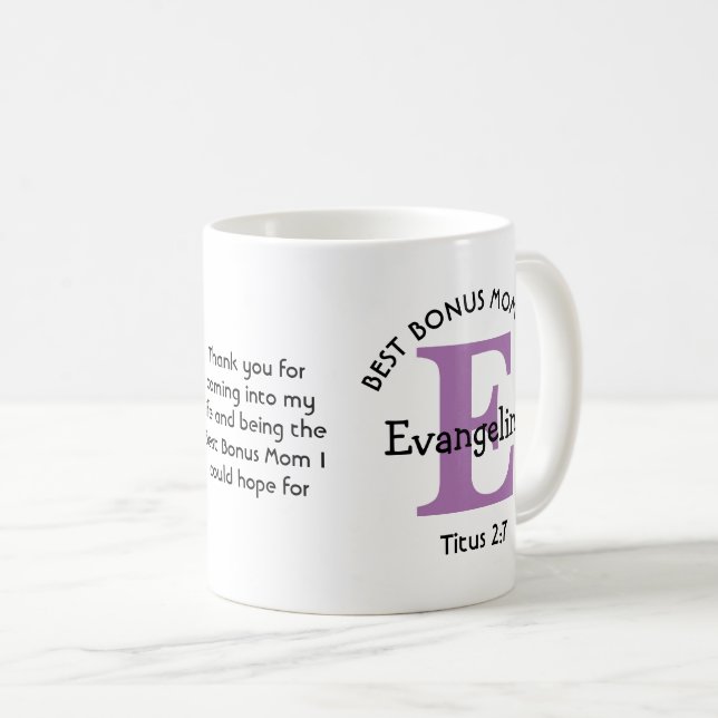 MEILLEUR BONUS MOM JAMAIS Personnalisé Café Mug (Devant droit)