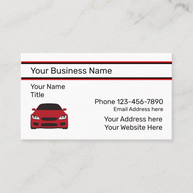 Meilleur budget des Cartes de visite automobiles (Devant)