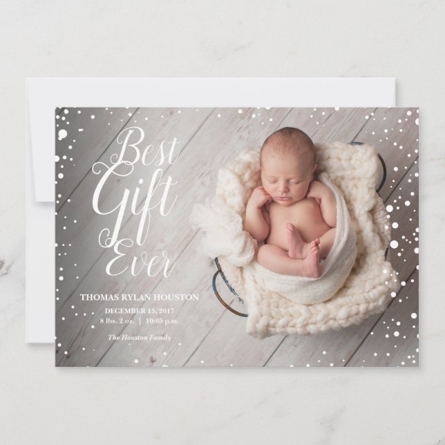 Meilleur cadeau Ever bébé Noël Faire-part d'hiver (Devant)