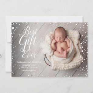 Meilleur cadeau Ever bébé Noël Faire-part d'hiver