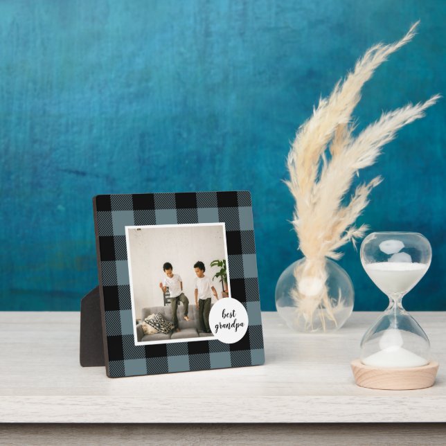 Meilleur Cadeau Grand-Père En Plaque Bleue Et Noir (Insitu)