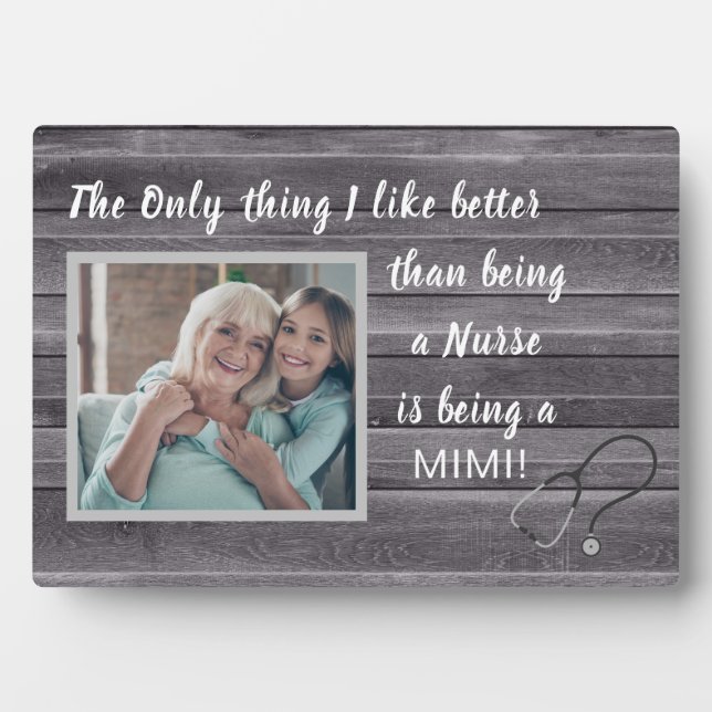 Meilleur cadeau ! Plaque photo Nurse-Mimi (Devant)