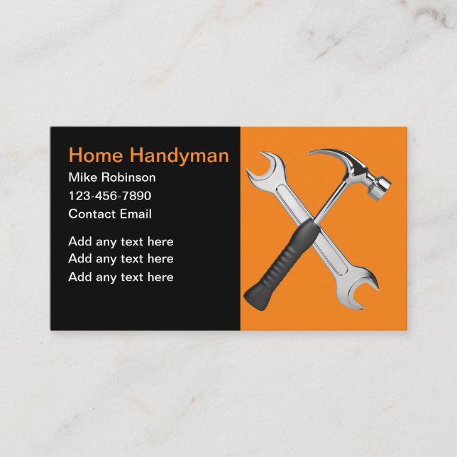Meilleur Carte de visite Handyman Bold (Devant)