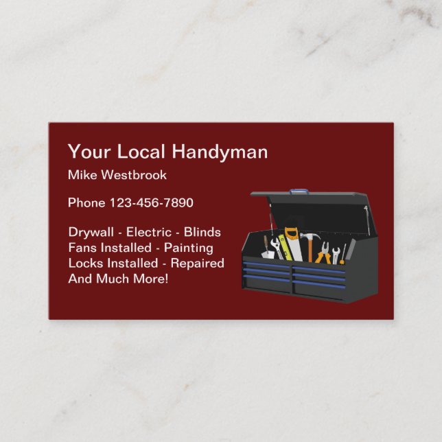 Meilleur Carte de visite Handyman Services (Devant)