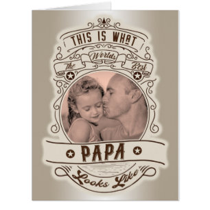 Meilleur Carte photo de devis Papa du monde vintag