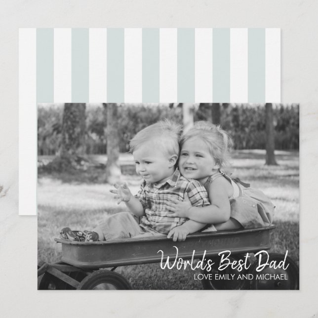 Meilleur Carte photo de Fête des pères papa du mon (Devant / Derrière)