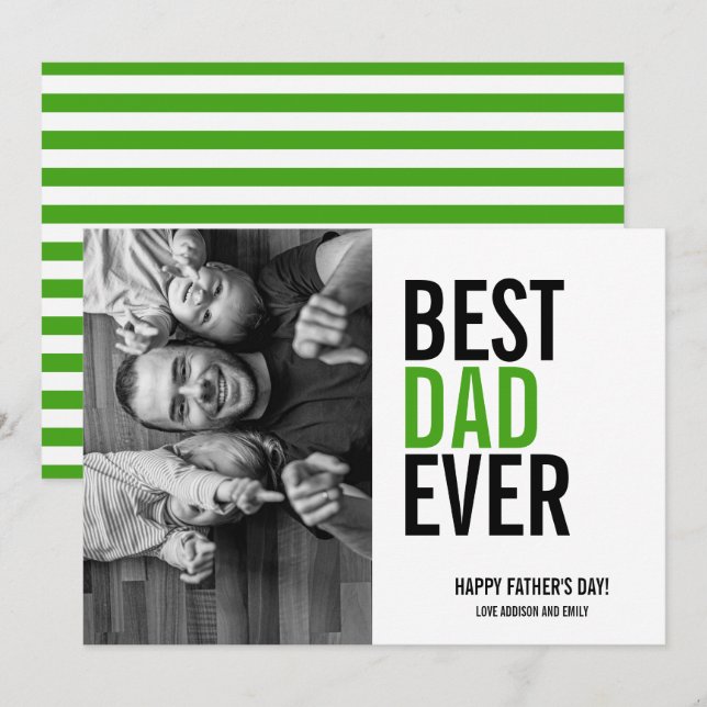 Meilleur Carte photo de Fêtes des pères papa Ever (Devant / Derrière)