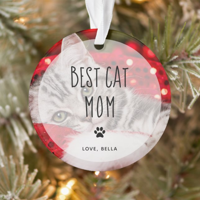 Meilleur Cat Maman| Texte manuscrit de deux photos (Arbre)