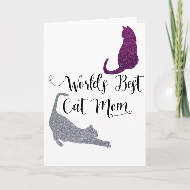 Meilleur Chat Maman Carte de voeux Fête des Mères (Devant)