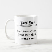 Meilleur Chat Maman de l'année Newspaper Style Mug