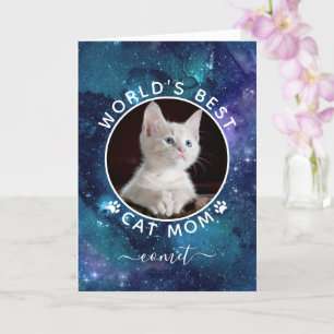 Meilleur Chat Maman Espace Photo Carte de la Fête