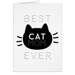 Meilleur Chat Maman Jamais Chat Noir Visage Carte
