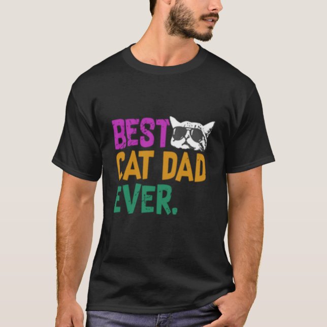 Meilleur Chat Papa Jamais Père Fête T-shirt (Devant)