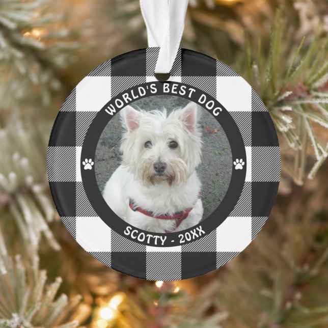 MEILLEUR CHIEN DU MONDE Black White Buffalo Check  (Arbre)