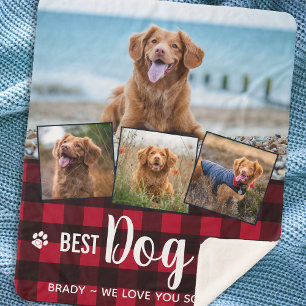 Meilleur Chien Jamais Red Buffalo Plaid Photo Coll