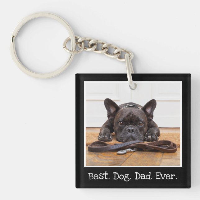 Meilleur Chien Papa Jamais Photo Personnalisé Noir (Devant)