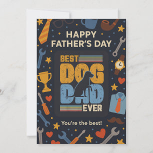 Meilleur Chien Papa Jamais Plat Cartes Fêtes des p