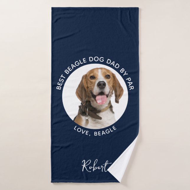 Meilleur Chien Papa par Far Animal Beagle Chien Ph (Serviette de bain)