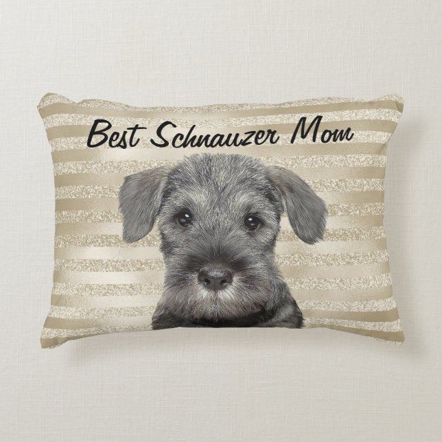 Meilleur Coussin d'accents de maman Schnauzer (Devant)
