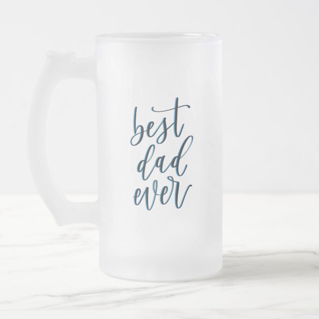 MEILLEUR DAD JAMAIS personnalisé Frosted Beer Mug (Gauche)