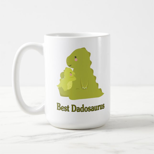 Meilleur Dadosaurus Pères Papa Mug (Gauche)