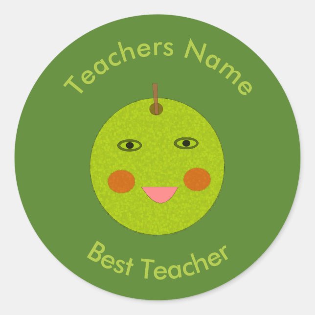 Meilleur enseignant Happy Apple Stickers (Devant)