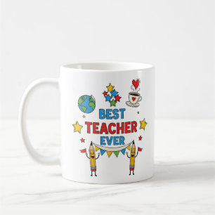 Meilleur enseignant jamais Mug couleur croquis Icô