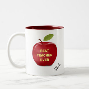 Meilleur Enseignant Jamais & Pomme Rouge Mug à caf