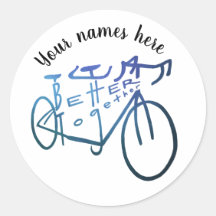 Meilleur ensemble bleu tandem autocollant vélo