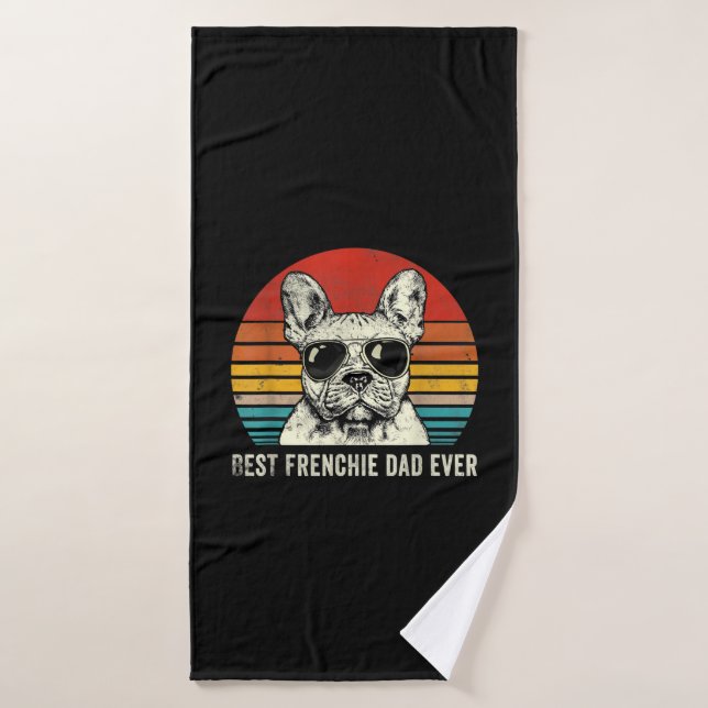 Meilleur Français Papa Jamais Drôle Français Bulld (Serviette de bain)