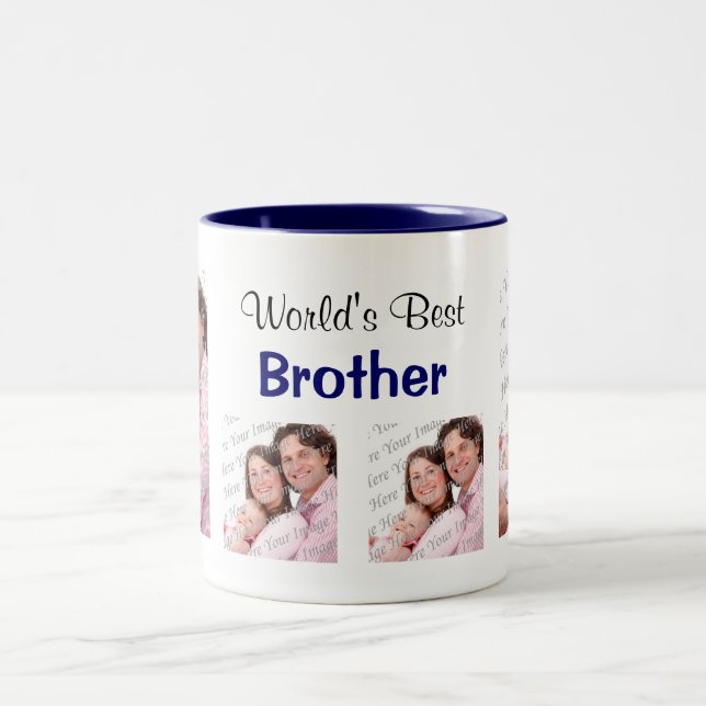 Meilleur Frère Photo Mug Blue du monde (Centre)