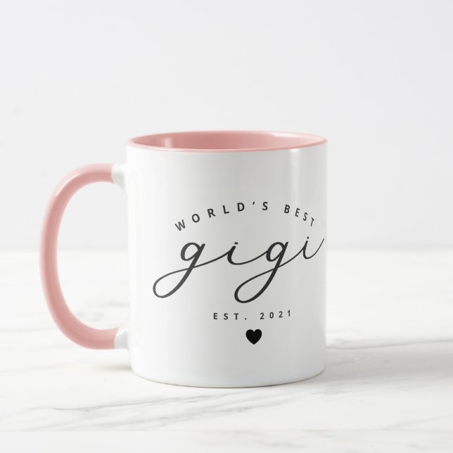 Meilleur Gigi Cute Calligraphy Café Mug du monde (Gauche)