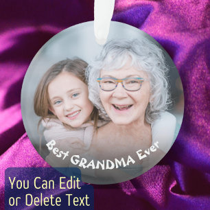 Meilleur Grand-Mère Jamais Photo Personnalisée Tex