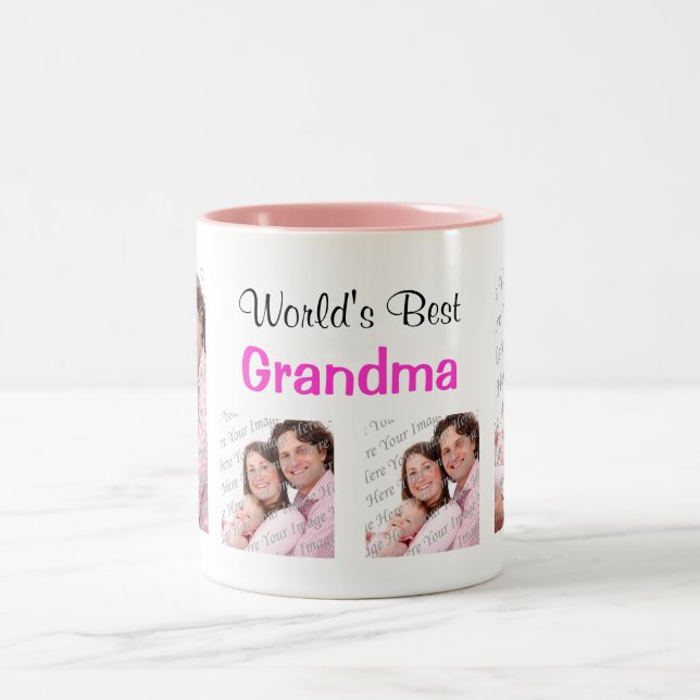 Meilleur grand-mère Photo Mug Pink (Centre)