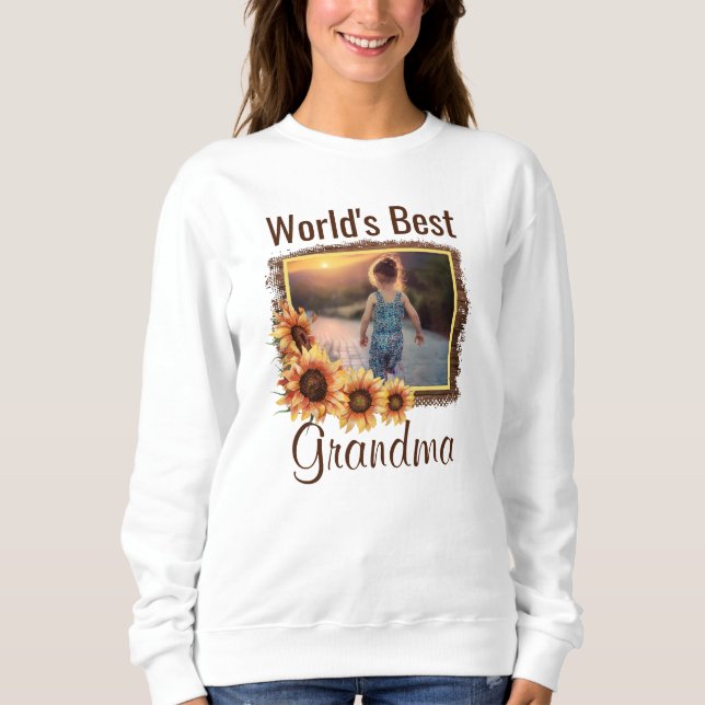 Meilleur grand-mère Sweatshirt photo personnalisé  (Devant)