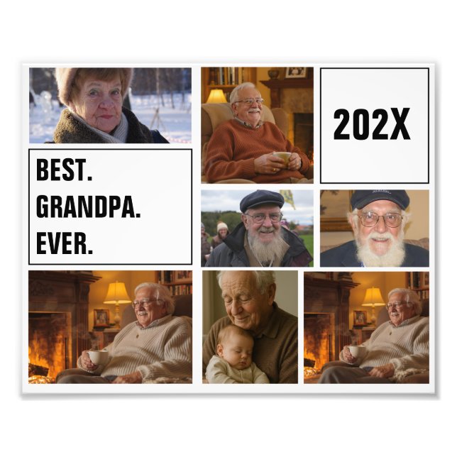 Meilleur grand-père jamais photo Collage et texte  (Devant)