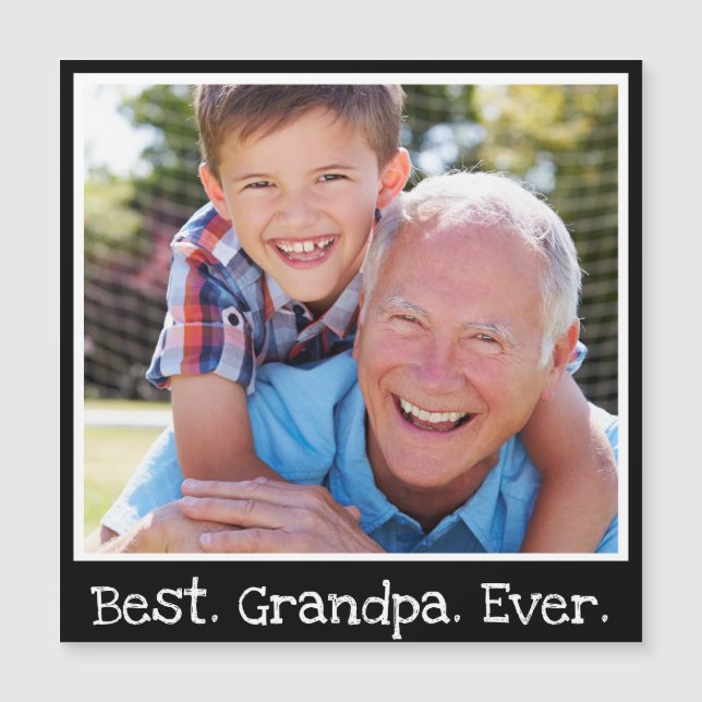 Meilleur grand-père jamais photo Magnet noir perso (Devant)