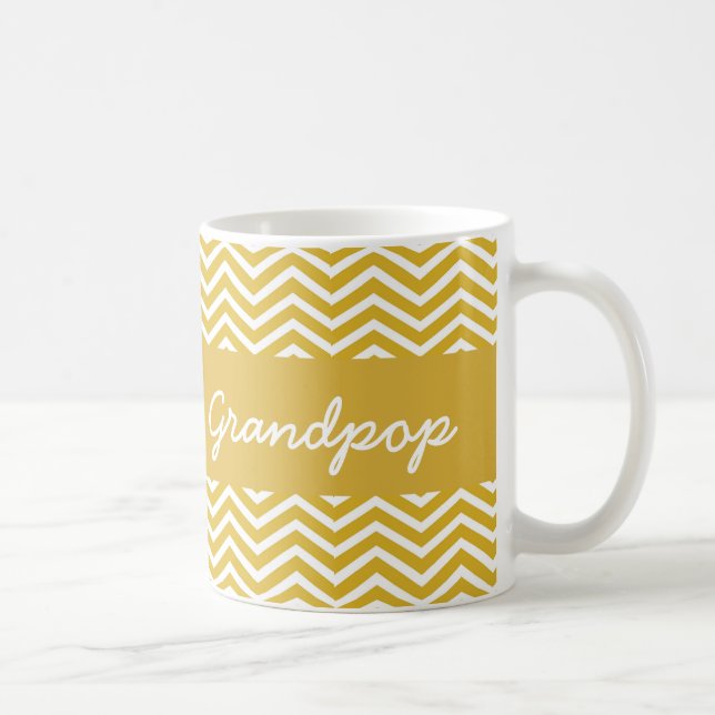 Meilleur grand-pop du monde Chevron Mustard Mug (Droite)